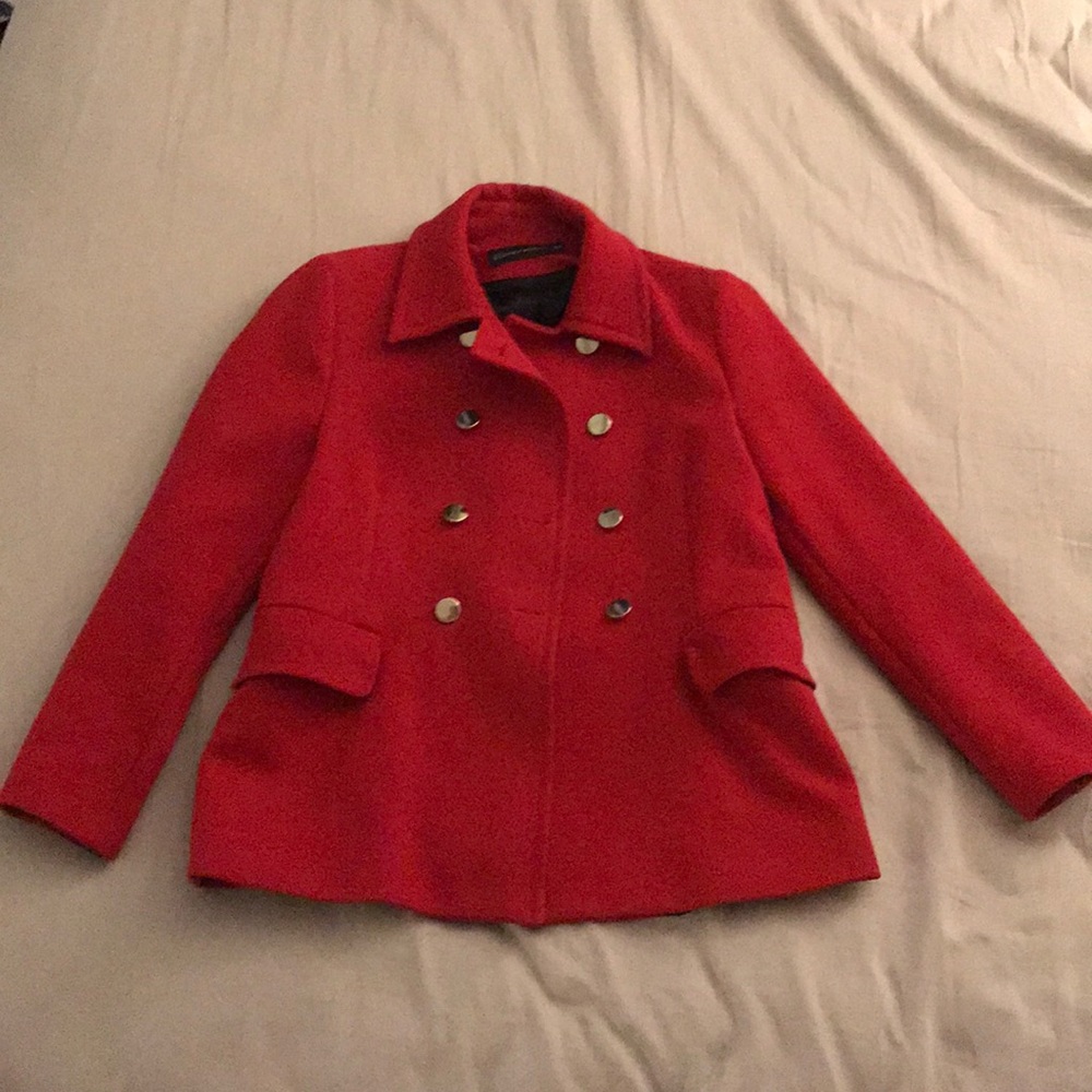 Brand new red Zara Peacoat